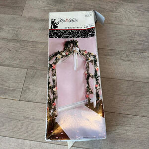 Studio His & Hers 7ft Peaked Wedding Arch White Metal Floral Arbor Ceremo